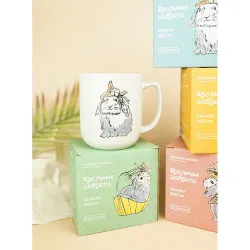 Кружка 500 мл белая "Кроличья доброта" зеленая внутри P.L. Proff Cuisine
