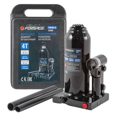 Домкрат бутылочный 4т с клапаном (высота подхвата-180мм, высота подъема-350мм)в кейсе Forsage F-T90404S(Euro)