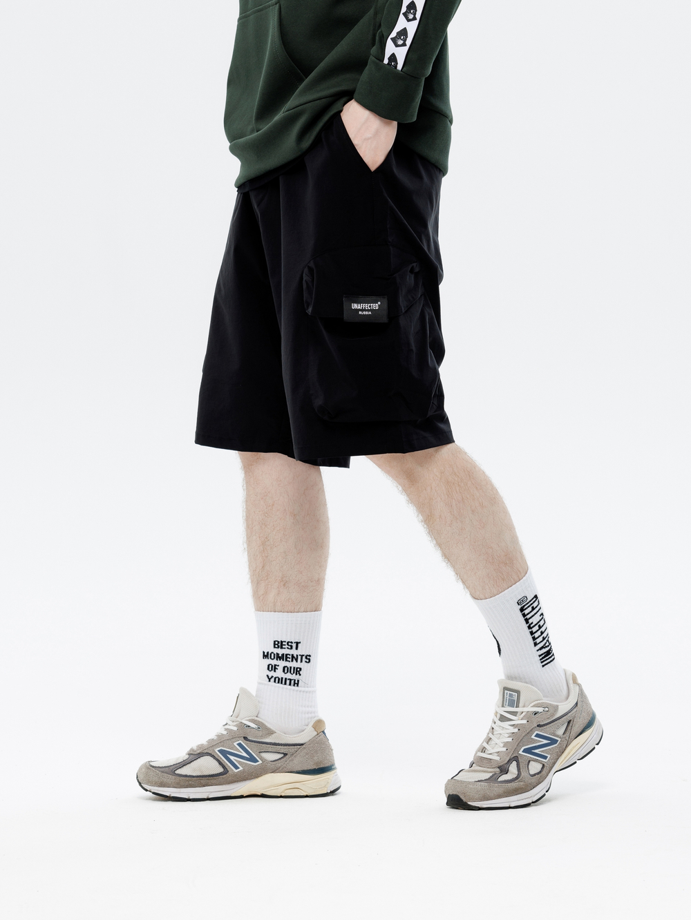 Шорты UNAFFECTED Нейлон Карго Черный