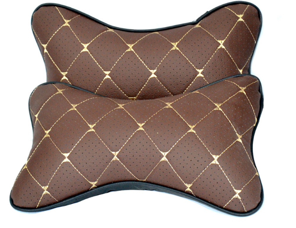 Подушки на подголовник Coolpart - MAXIMAL (2шт) - JJ-49-SKBG Экокожа Перф шок/шов беж ромб (Косточк)