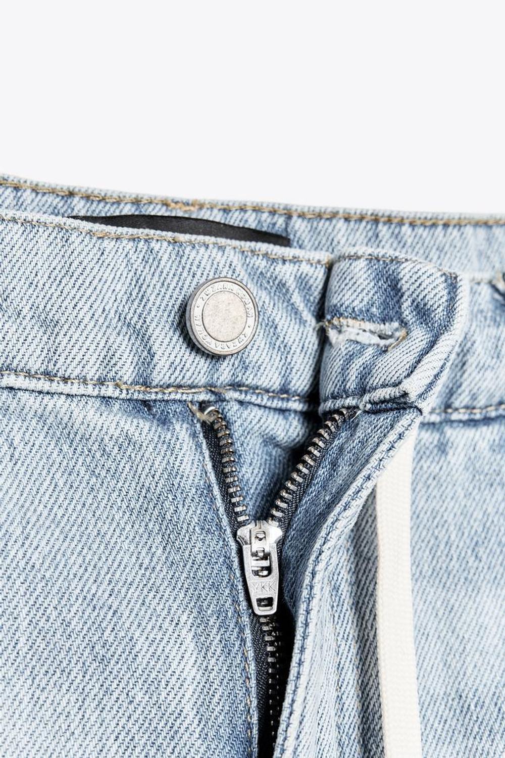 ZARA ДЖИНСЫ RELAXED СО СРЕДНЕЙ ПОСАДКОЙ — ZW COLLECTION, ГОЛУБОЙ