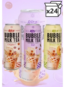 Молочный Бабл Ти Оригнальный вкус, Таро, Дыня 490 мл * 24 шт