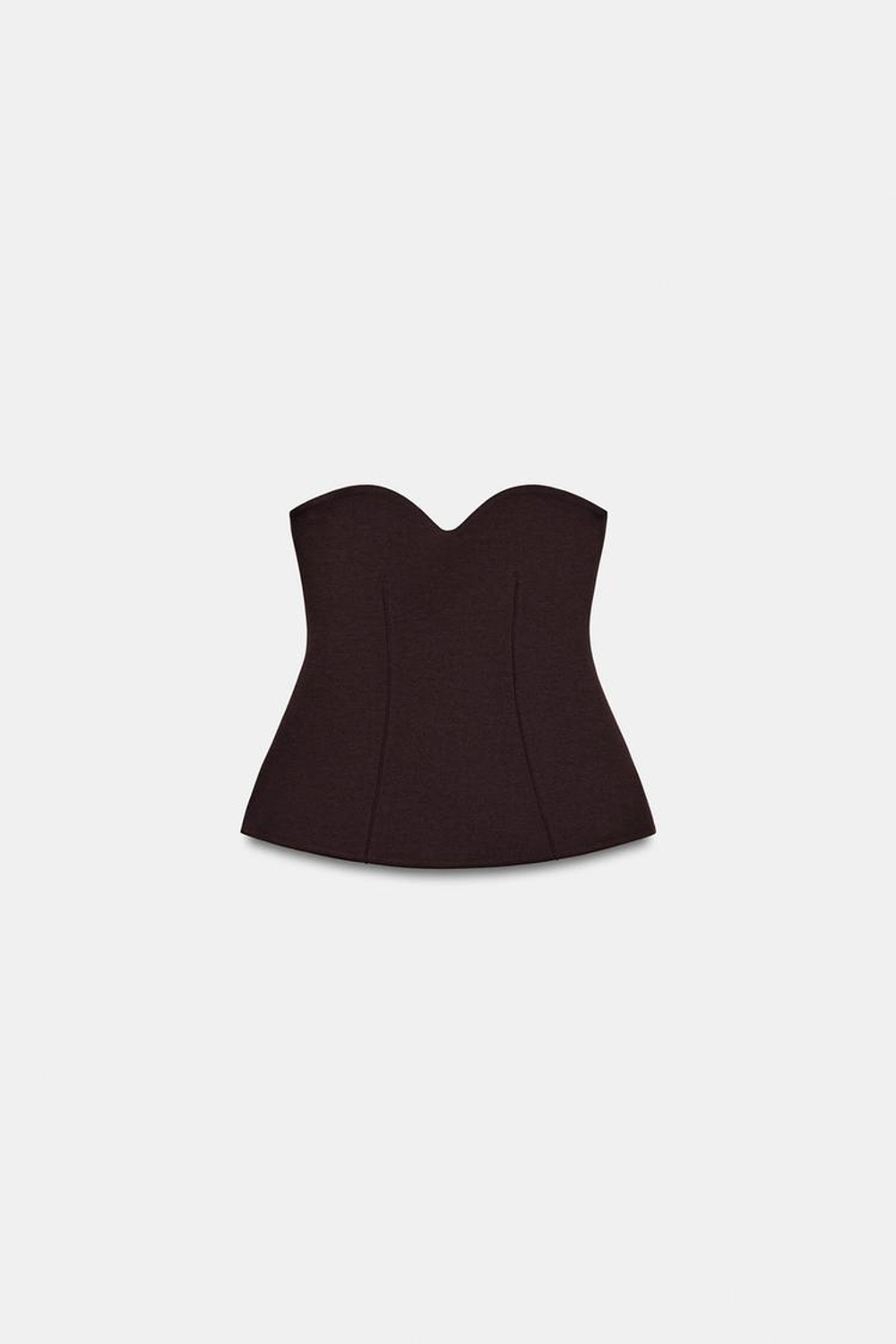 ZARA ТОП БАНДО С ВЫРЕЗОМ СЕРДЕЧКОМ, КОРИЧНЕВЫЙ