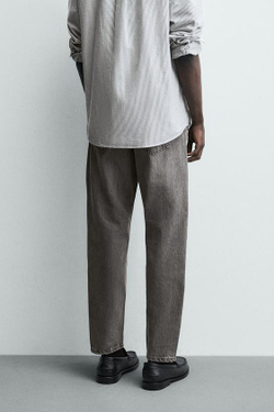 ZARA ДЖИНСЫ SLIM TAPERED FIT, СЕРЫЙ