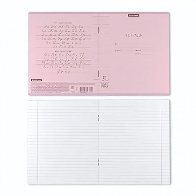 Тетрадь школьная А5+ 12л линия,пластик.обложка, розовая "Классика" (ErichKrause) микс цветов (комплект 3 шт)