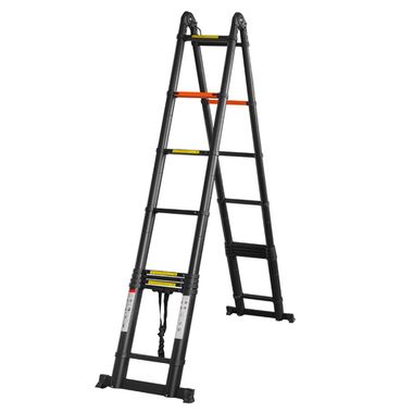 Лестница-стремянка телескопическая алюм. бытовая 3.6+3.6м (9+9 ступ.) RockForce RF-UP360-M