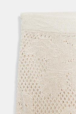 ZARA КОРОТКАЯ ЮБКА ИЗ ТРИКОТАЖА POINTELLE, ПЕСОЧНЫЙ