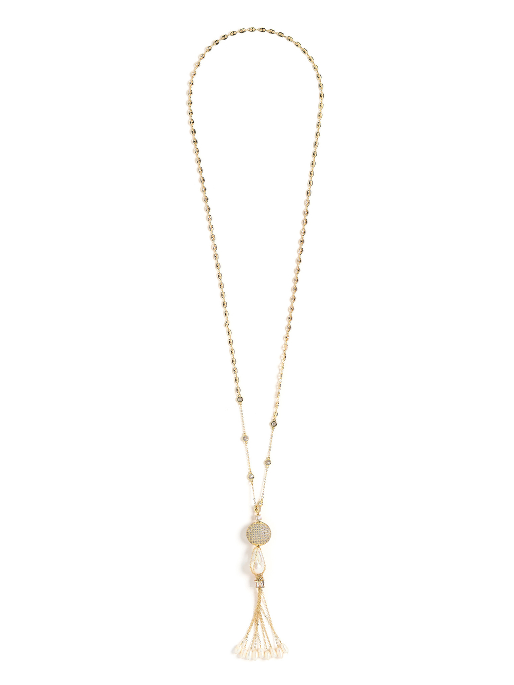 Колье "Round Shine Brush Pearl" Gold