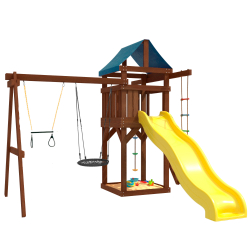 Детская площадка IgroWoods Premium с трапецией и качелями гнездо 60 см ДП-14 Premium