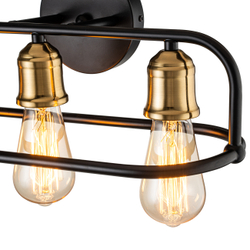 Настенный светильник 3x40Вт E27, металл, черный/бронза