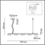 8117/5 COMFI LN25 196 черный, металл Подвесной светильник LED GX53 5*7W 220V TORINA