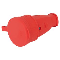 Розетка ЭРА RX10-R-IP44 каучуковая c заземлением 16А IP44 прямая красная | Штепсельные вилки и розетки