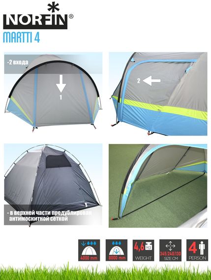 Палатка 4-х местная Norfin MARTTI 4 NFL