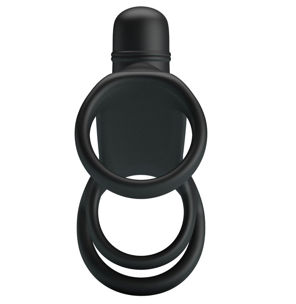 Насадка кольца на пенис с вибрацией Pretty Love черный 11 см