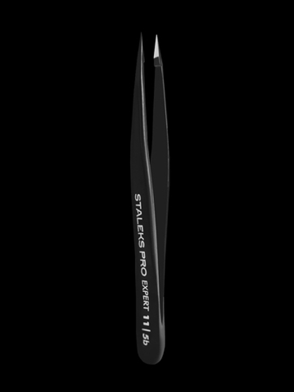 Пинцет для бровей Staleks Pro 11 Type 5b (точечный), черный