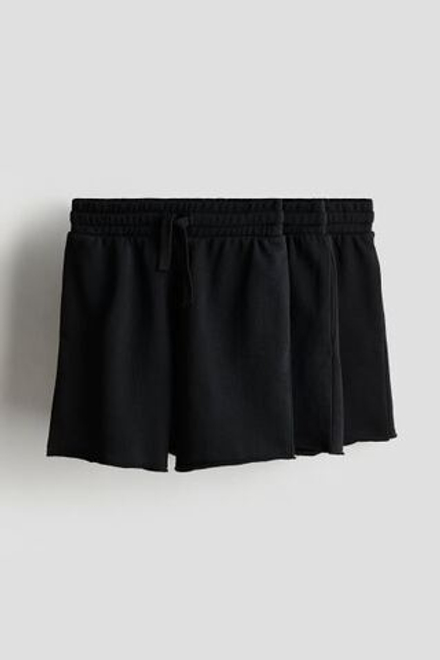 H&M Набор из трёх хлопковых шорт с карманами, черный