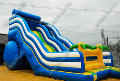 Большой надувной батут-горка "Волна - 2" 10*5*8 м