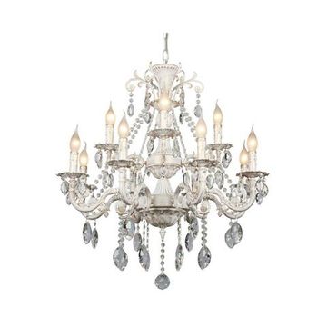 Люстра подвесная 12*E14 OML-79003-12 белое золото Martina Omnilux