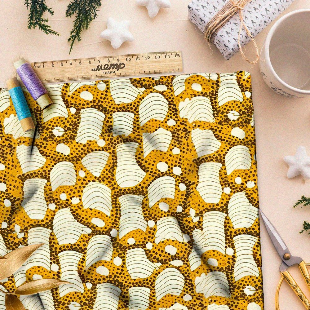 Ткань Барби золотая абстракция