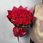 Букет 51 красная роза Кения 40см