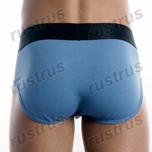 Мужские трусы брифы синие с черной резинкой Calvin Klein Mens Steel Black