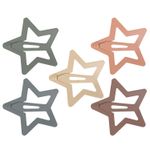 Заколки для волос НАБОР 10 шт., 3,5 см, клик-клак, звездочки, матовый, разные цвета, MONTE VITA, 457084