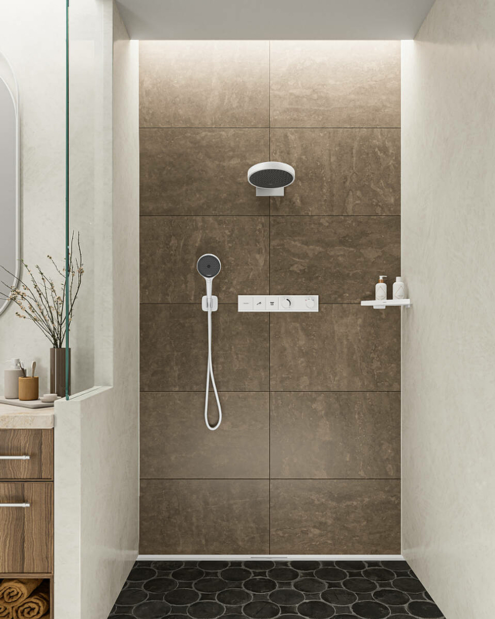 Смеситель для душа Hansgrohe RainSelect 15380700 с термостатом белый матовый