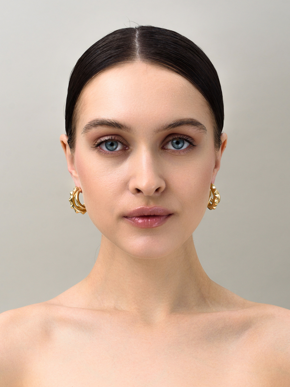 Серьги "Triple thorns" Gold