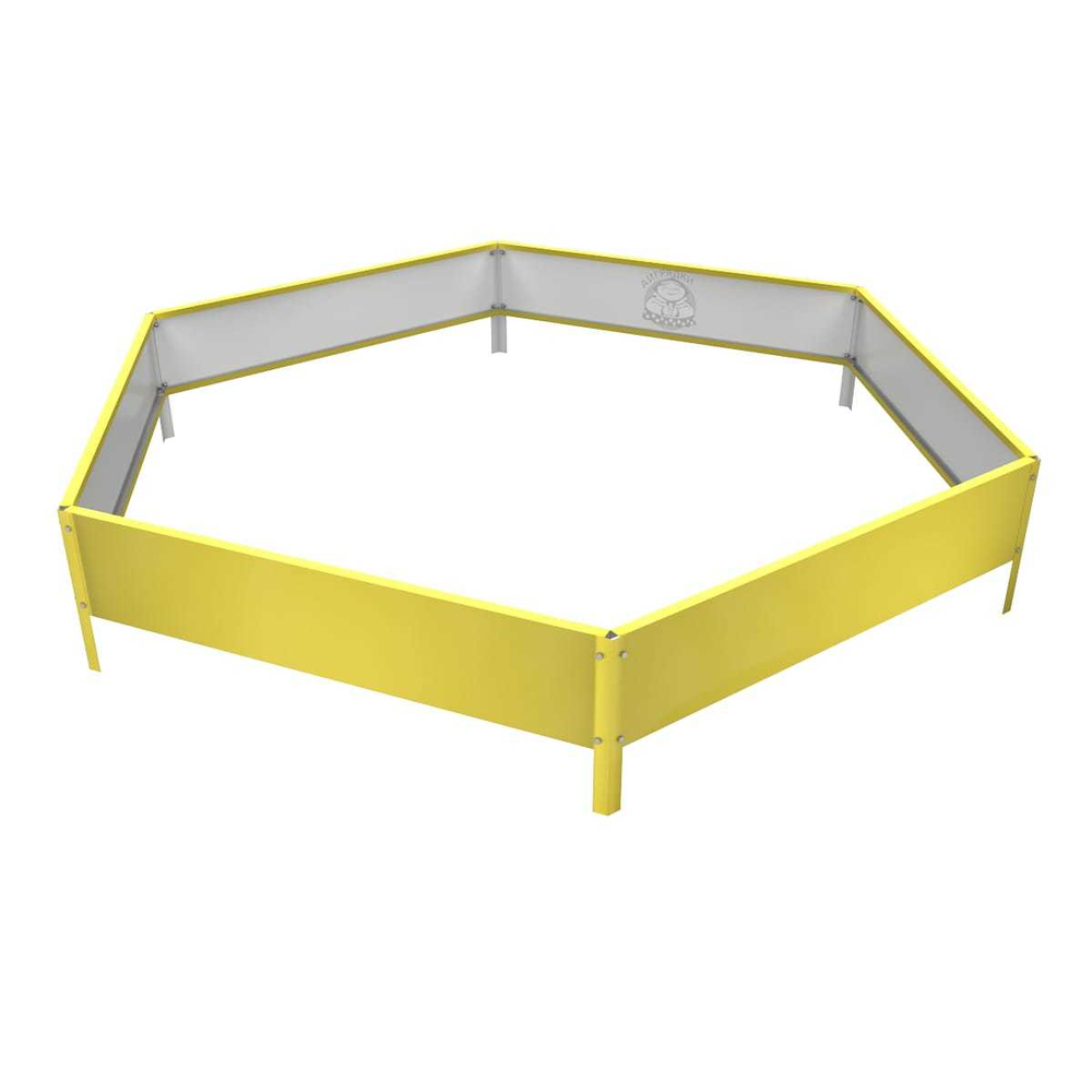 Клумба многоугольная оцинкованная с ножками 1 ярус RAL 1018 Цинково-жёлтый