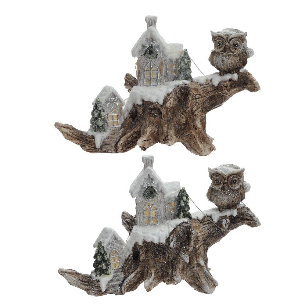 GAEM Фигурка декоративная "Зимняя композиция" с подсветкой (LR44x2,прилаг), L2, L20,5 W9 H14 см, 2в.