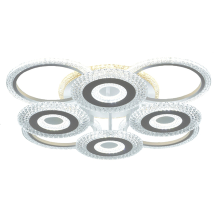 Потолочный светодиодный светильник 135Вт, 11200Лм, 3000-6000К, Ra>80, плавная регулировка мощности, изменение цветовой температуры, ночник, металл/акрил, белый