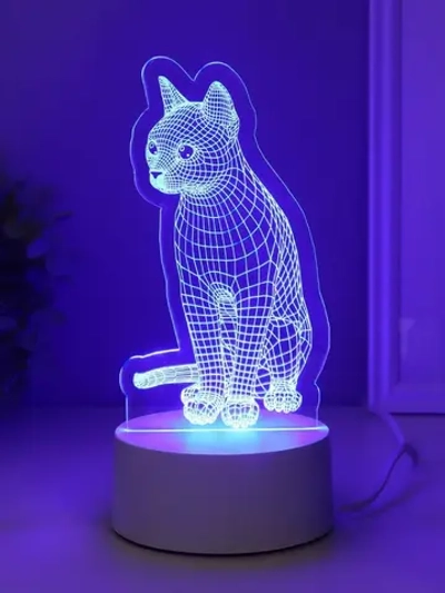 Светильник "Кошка" LED RGB от сети RISALUX 9,5х8,2х17 см