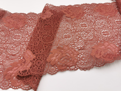 Эластичное кружево, кирпично-коричневый, 20,5 см см, (Арт: EK-2796), м