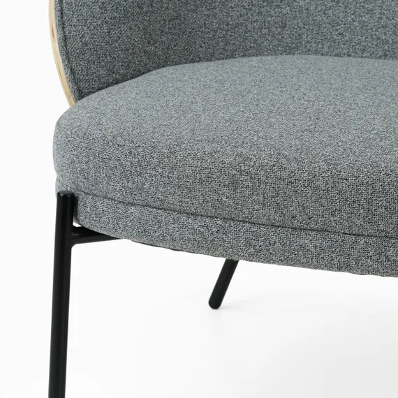 Лаунж-кресло Rosin, серая обивка, шпон ясеня