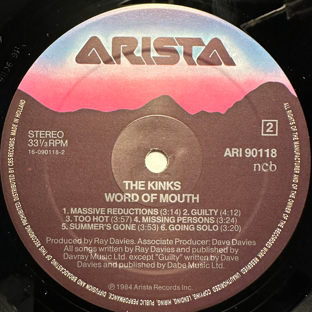 The Kinks - Word Of Mouth (Скандинавия 1984г.)