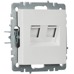 BRITE Розетка двойная RJ11+RJ45 кат.5E РК/Т12-БрБ белый IEK