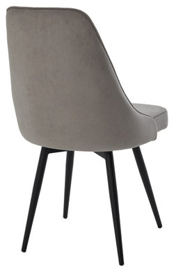 Стул БЕРТИ 360 град. поворот. B22 Серый, велюр / черный каркас, М-City