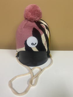 Шапка зимняя детская "Cole" темно-розовый горчица, размер 48