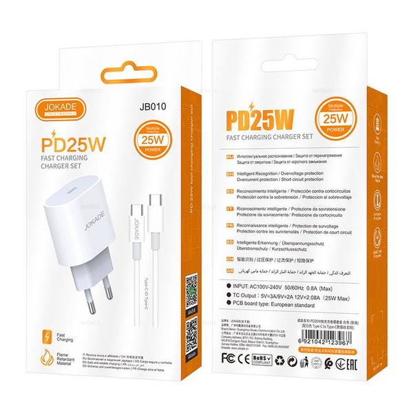 Зарядное устройство на Type-C Jokade JB010 PD25W (white)