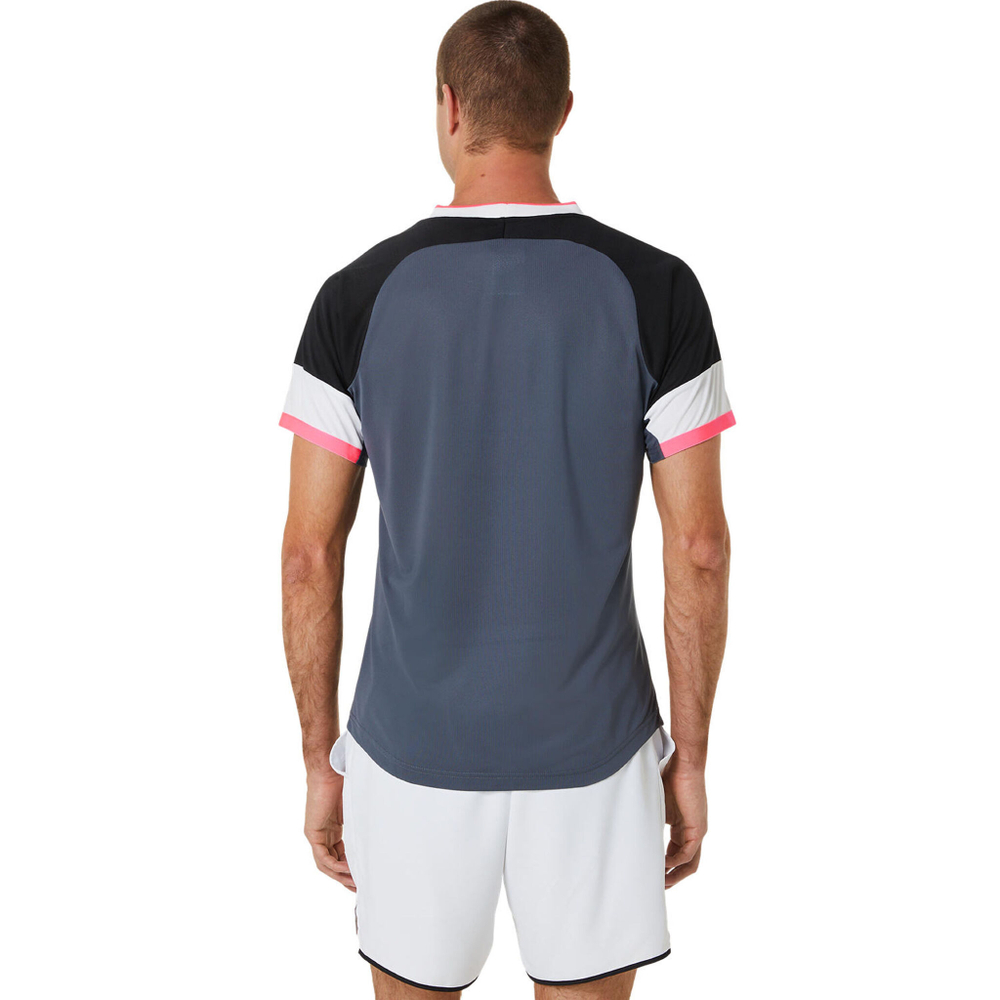 Мужское теннисное поло ASICS Match Top Tee T-Shirt Men - Black, Red