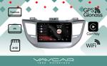Магнитола для Hyundai Tucson 2016-2018 (рамка серебро) - Vaycar VA23-0546 на Android 13, 4G SIM-слот
