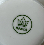 Соусник фарфоровый цельный с блюдцем, деколь роза, золочение, Kahla ГДР винтаж 1970-1990 гг