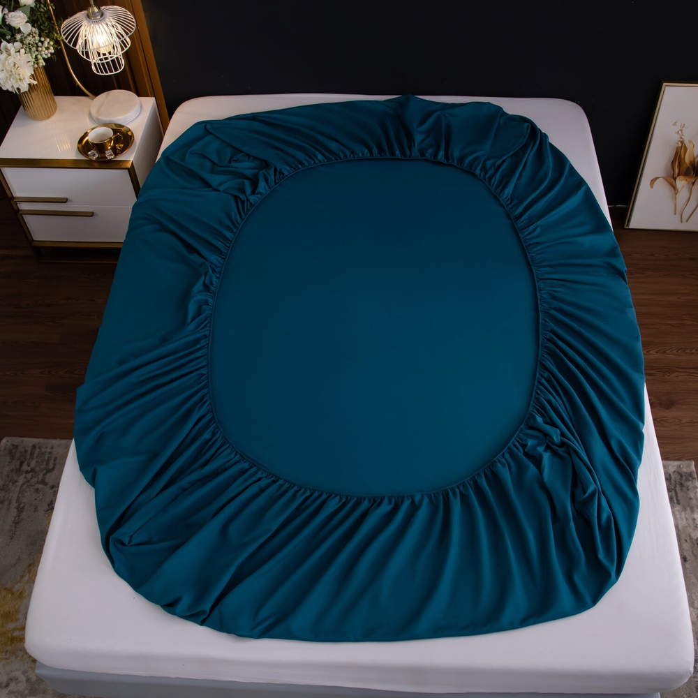 КПБ Однотонный Сатин на резинке CSR039, 2 спальный, наволочки 50-70 2 шт, простынь 160*200*35