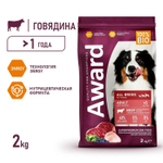 Корм  для собак AWARD, 2 кг, говядина и курица