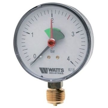 Манометр радиальный Watts F+R201 (1/4",  4 бар, 63 мм.) с указателем предела 10007722