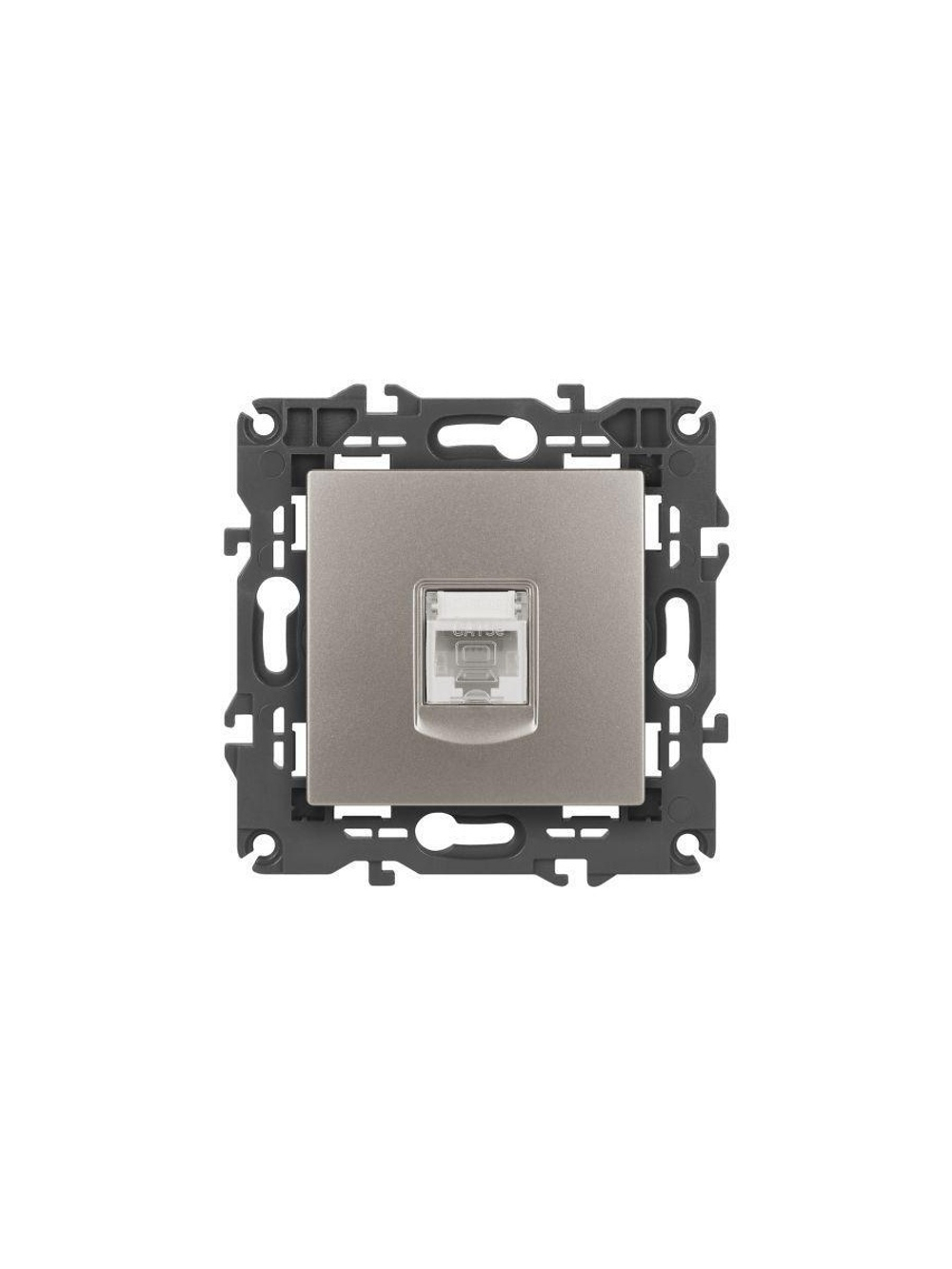 Розетка компьютерная Elegance 14-3107-16 RJ45 титан Эра Б0065764