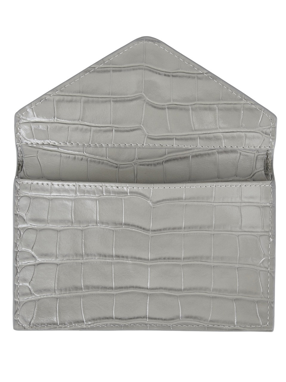 Картхолдер ENVELOPE CROCO серого цвета