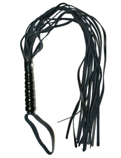 Плетка с рельефной ручкой черная (Цвет: черный)