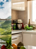 Наклейка интерьерная на холодильник Горная река