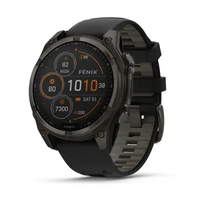 Смарт-часы Garmin fenix 8 (47 мм) Sapphire Solar карбоново-серый DLC титан черный/гравийно-серый